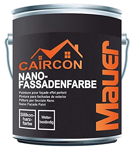 CAIRCON Fassadenfarbe – Wandfarbe & Sockelfarbe für Außen | Wetterfest & Atmungsaktiv | Weiß - 750ml
