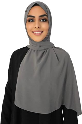 Medinah kopftuch moderne hijab kopftuch-Frauen Premium Chiffon Hijab Kopftücher, hijab aus leichtem Stoff- kopftuch damen 180X70cm groß, aus hochwertigem Stoff (Schiefergrau #26)