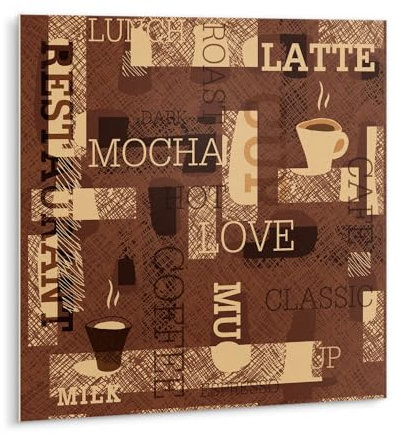 Tulup Fliesenaufkleber 9x30x30cm Selbstklebend PVC Badezimmer Aufkleber Wasserdicht Wandfliesenfür die Küche - Thema Kaffee