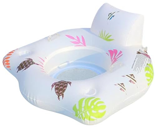 LYEAA Sedia da piscina gonfiabile illuminata con doppio portabicchieri, in PVC resistente, 119,4 cm, per feste in piscina e relax
