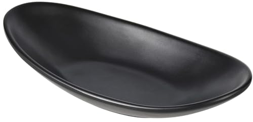 GIONAR Schlüsselschale Schmuckablage, Dekorative Bowl für Flur Eingangsbereich, Oval Schale Deko, Schlüsselaufbewahrung, Ideal für, Schlüssel, Schmuck und Münzen, Melamin Dekoschale in Schwarz