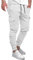 Elegancity Cargohose Herren Lang Casual Jogginghose Stretch Arbeitshosen Regular Fit Cargo Hosen Elastische Herren Freizeithose mit Taschen,Weiß S
