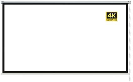 BODORME Foldable Projector Screen, Portable HD Projector Screen Hand Pull Down Projector Screen 84 100 120 Inches 16:9 4:3 Easy To Assemble(150 inches 4:3)