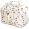 TOPALL Reise Kosmetiktasche Set Damen,Blumen Kosmetiktasche Aesthetic Make Up Bag Tasche Gesteppte Kulturtasche Beauty Case Baumwolle,Bear&Flower(Large)