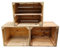 Teramico Vintage gebrauchten Holzkisten/Obstkisten/Weinkisten original aus dem Obstanbau mit Ablagefach geflammt 50 x 40 x 30cm (3er Set | 1 x Ablage Lang)