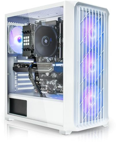 SYSTEMTREFF Gaming PC weiß AMD Ryzen 5 8400F 6x4.7GHz | Nvidia RTX 3060 12 GB DX12 | 1TB M.2 NVMe | 32GB DDR5 RAM | WLAN Desktop Computer Rechner für Gamer, Zocker & Streamer