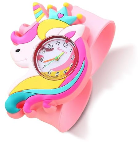 HORACE for Kids - Montre pour Enfant garçons et Filles, Animaux Mignon colorés, Bracelet Auto-Pliant réglable, Pile de Rechange (La Licorne)