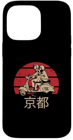 iPhone 14 Pro Max Kyoto Japan Vintage Style Scooter Design Case