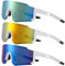 Utensilsto 3 Stück Schnelle Brille Herren Damen Fahrradbrille UV 400 Sportbrille Sport Sonnenbrille Laufbrille MTB Fahrrad Brillen für Herren Rennrad Fahrrad Ski Rave Golf Outdooraktivitäten (weiß)
