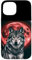 iPhone 15 Japanese Wolf and Red Moon Mystical Scene Case