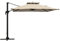 Outsunny Parasol déporté carré 3 x 3 m, parasol de jardin extérieur avec manivelle, base croisée, parasol rotatif à 360°, toile polyester 250 g/m², double toit, 8 baleines, kaki