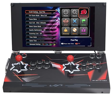 Console di gioco arcade portatile 26800 in 1 con schermo HD da 17,5 pollici, doppio lettore Pandoras Box DX, macchina per videogiochi retrò, ricerca/nascondere/salvare/caricare/mettere in pausa giochi