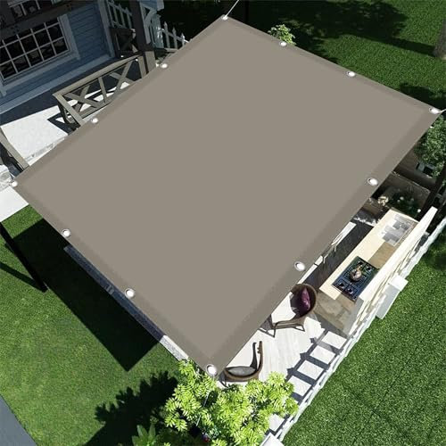 Telo Ombreggiante Impermeabile 3 x 6 m Protezione Raggi 98% UV Impermeabile Esterni Tenda a Vela per Esterno Sole con Fune Tenda a Vela per Piscina Piante Villa Serre, Tortora