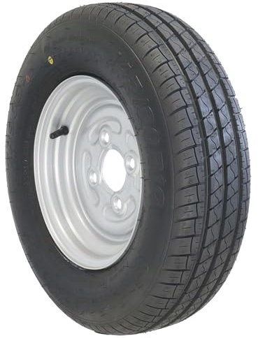 The Drive | Komplettrad 145 R10 82/84N M+S (145/80R10) für kleine Pkw-Anhänger | Felge 3,50x10 ET0 / ML60 – Lochkreis 4x100 | Tragkraft 440kg – max. 140 km/h | mit Felge