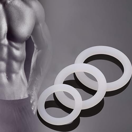 KQOZG Anillos para el pene de silicona para mejorar la experiencia sexual (Transparente)