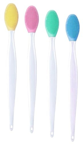 4 Pcs Silicone Lip Brush, Soft Lip Scrub Exfoliator | Double-Sided Nose Blackhead Clean Scrubber Tool, Soft Brush Cleaner for Cuticle Removal and Daily Cleansing