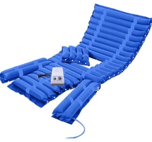AmphaDeco Antidekubitus Matratze mit Wechseldruck,Abnehmbarer Toilettenöffnung,Beinteilen,Anti Dekubitus Matratze für Professionelle Betten,Luftbetriebene Wechseldruckmatratze mit Kompressor,Blau