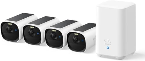 eufy Secuirty eufyCam E40 Camera, Outdoor Wireless Solar Security Camera, 2K with Solar Panel, MaxColor Night Vision, Face Recognition AI, Expandable Local Storage, No Monthly Fee 4+1
