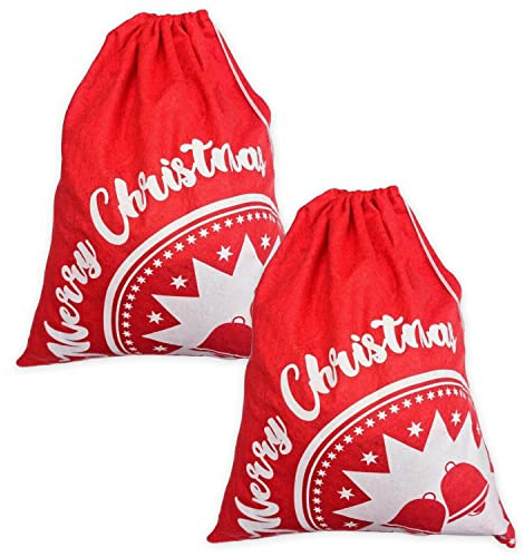 Robelli Jumbo Filz Rot Weihnachten Sack Paar - Fröhliche Weihnachten/Christbaum Wörter