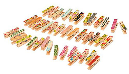 OUNONA 100pcs Clips Photo en bois Pinces à linge colorées vêtir Papier Photo Craft DIY clip