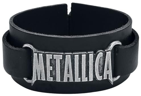 Metallica Logo Männer Lederarmband schwarz Leder Band-Merch, Bands