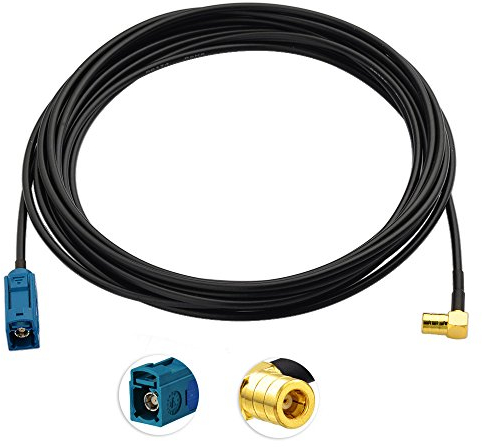 Bingfu DAB Autoradio Antenne Fakra Z Buchse to SMB Stecker Adapter mit 5m 16.4-Ft RG174 Verlängerungskabel Kompatibel mit Autoradio Auto Radio Stereo Head Unit Empfänger Tuner