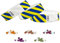 Eintrittsbänder aus Tyvek, Gestreift, Party Einlassbänder, Securebänder, Festival Armbänder, Kontrollbänder für dein Event (Blue-Yellow, 500 Pack)
