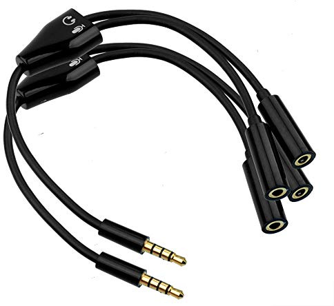 S SIENOC 3,5 mm Stereo Audio Stecker auf 2 Weibliche Headset Mic TRRS | Y Splitter Kabel Adapter (2 Stück, Typ 2)