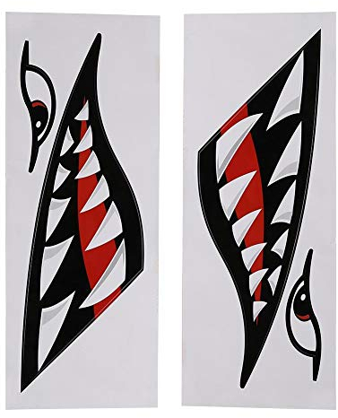 Aufkleber haifischmaul,Haifischzähne Mund Aufkleber Fischerboot Kanu Auto Kajak Zubehör, Flying Decals Shark Teeth Aufkleber Autoaufkleber für Kajak Kanu Beiboot Boot Auto LKW