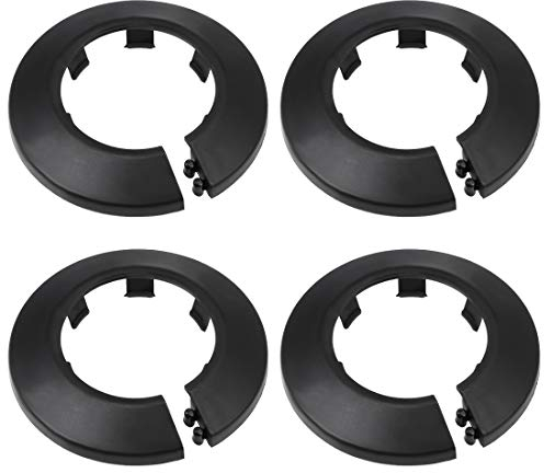 sourcing map Lot de 4 cache-tuyaux en plastique PP Noir 40-41 mm