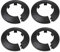 sourcing map 40mm Pipe Cover Decoration PP Plastic Water Pipe Escutcheon Black 4pcs