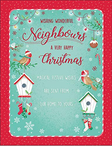 Piccadilly Greetings Moderne Weihnachtskarte Nachbarn - 20,3 x 15,2 cm