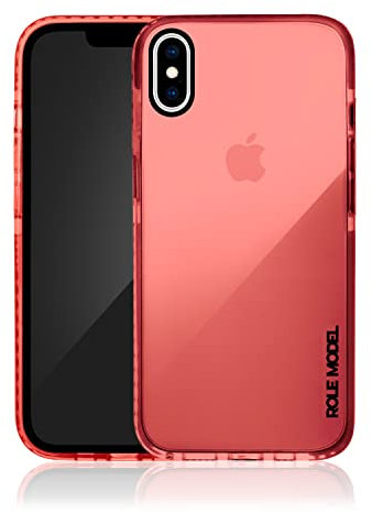 ROLE MODEL® Cybercase - Transparente Schutzhülle mit Kameraschutz und Displayschutz - Intensive Farbe und ungewöhnliches Design - kompatibel mit iPhone X/XS (BLOODRED Edition)