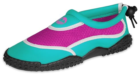 Lakeland Active Girl's Eden Aquasport Water Shoes Holiday Surf Sea Barefoot Swimming Paddleboard - Teal/Pink - 2 UK
