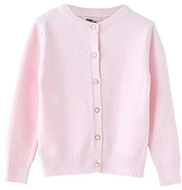 SMILING PINKER Mädchen Strickjacke Basic Kinder Cardigan Lange Ärmel Schule Strickware(Rosa,8-9 Jahre)