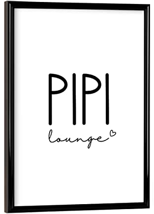 artboxONE Poster mit schwarzem Rahmen 18x13 cm Typografie PIPI Lounge | Toilette - Bild PIPI Lounge Badezimmer Bath