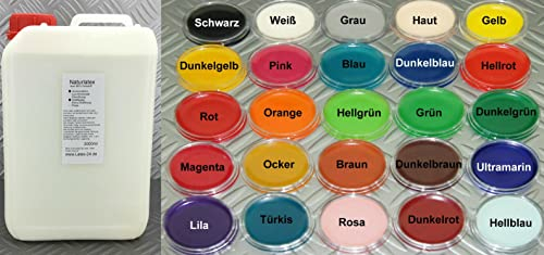 Latex-24 3Liter FLüssiglatex DICKFLÜSSIG AMMONIAKFREI viele Farben Latex Naturgummi Latexmilch Ammoniakfrei dünn Kautschuk gefärbt Liquid DICK (Hellblau)