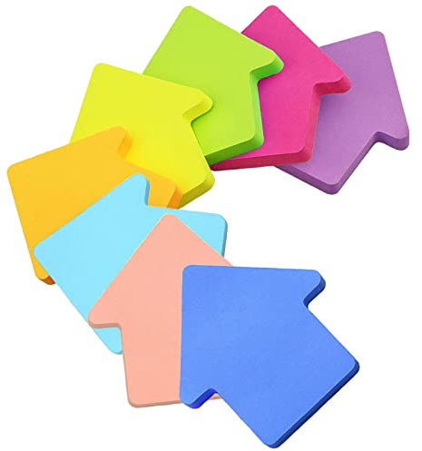 Sticky Notes, 560 Sheets Arrow Shaped Self-Stick Notes, Colorful Super Sticky Notes, Bright Post Stickies, Post Memo for Office Home School Meeting(76mmx76mm)
