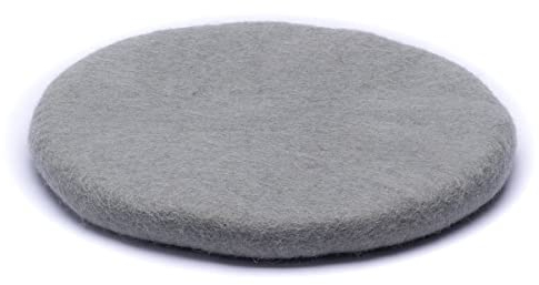 feelz - Sitzkissen rund aus Filz - Verschiedene grau- und naturtöne - 100% Wolle - Durchmesser ca. 40 cm - Höhe ca. 2-3 cm - Handarbeit (Grau)