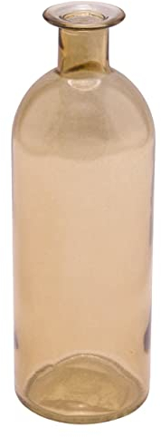 ZauberDeko Vase Braun Glas Blumenvase Dekovase Groß 7 cm Ø und 20,5 cm Hoch