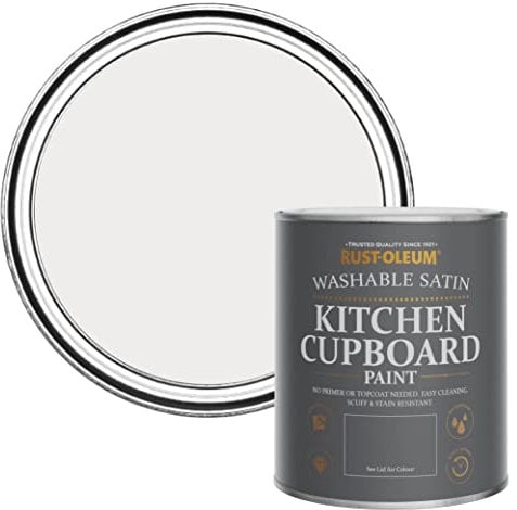 Rust-Oleum Grey Scrubbable Kitchen Cupboard Paint in Satin Finish - Fleur 750ml