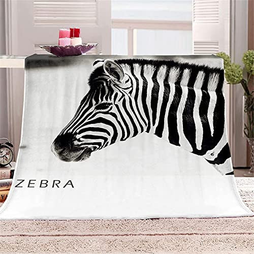 Kuscheldecke 70x100 Zebra, Flanell Fleecedecke Weiche und Warme Decke 3D Schwarz Und Weiß, als Sofadecke Wohndecke Tagesdecke Wolldecken, für Kinder Erwachsene