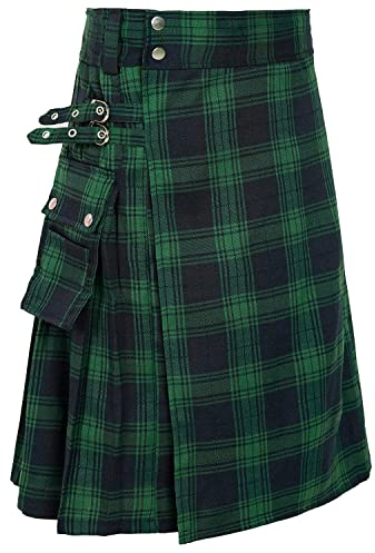 Usthirit Kilt für Herren, traditioneller Highland-Tartan-Kilt, Schottenkaro, Schottenkilt für Herren, Z2386, Large