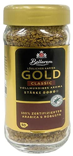 Bellarom Instant Coffee GOLD Classic Freeze-dried in Glass Bottle - 1 Pack of 100g