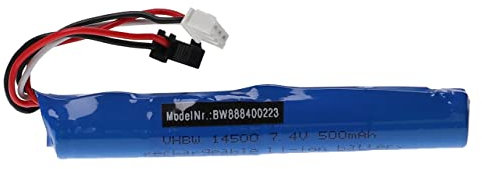 vhbw Battery compatible with SM-2P Plug for Model Making Device e.g. Racing Car, Helicopter (500mAh, 7.4 V, Li-ion, 101 x 14.3 mm)