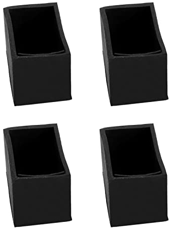 QUARKZMAN 0.8x1.2 Pouce/20x30mm Rectangle Chaise Jambe Capuchons x 4PCS Antidérapant Caoutchouc Plancher Protecteur pour Chaise Jambes, Canapé Jambes et Étagère, [Noir]