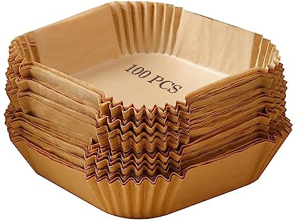 MYAYD Airfryer - Papel de horno para freidora de aire caliente, 100 unidades, resistente al agua, a prueba de aceite, antiadherente, para sartén, horno y microondas (16 cm)