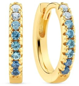 Sif Jakobs Jewellery Women's Creole Earrings 925 Silver Gradient blau Grande 18kvergoldet