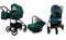 BabyLux® Kinderwagen Set 3 in 1 - Trailux - Bottle Green - incl. Babywanne, Buggy Sportsitz, Auto-Babyschale - Autositz - Kinderwagenset - Kombikinderwagen mit Wickeltasche, Regenschutz usw.