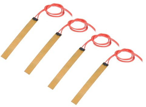 sourcing map Heater Film Heating Plate, 24V 9W Polyimide Heat Pad, Adhesive PI Heater Elements Film 100mmx12mm Heater Strip for Constant Temperature, Pack of 4